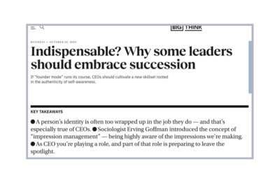 Indispensable? Why some leaders should embrace succession