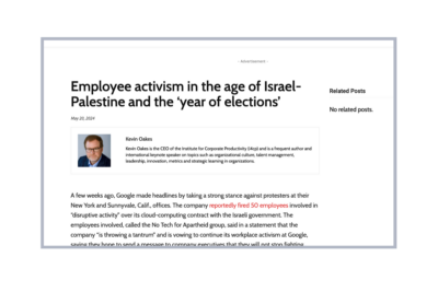 Employee activism in the age of Israel-Palestine and the ‘year of elections’